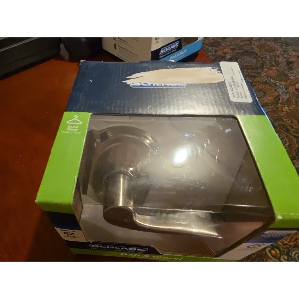 Schlage Accent Satin Nickel Passage‎ Hall/Closet Door Handle with Camelot Trim
